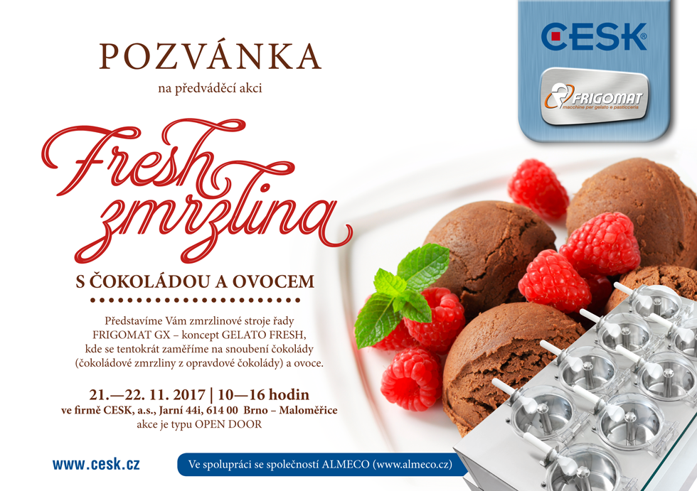 Pozvánka na předváděcí akci Fresh zmrzlina s ovocem a čokoládou