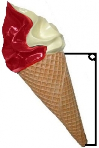 Reklamní poutač - Točená zmrzlina na zeď 149 cm VJ